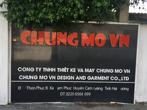Công ty TNHH thiết kế và may Chung Mo VN bị xử phạt 119 triệu vì gây ô nhiễm môi trường