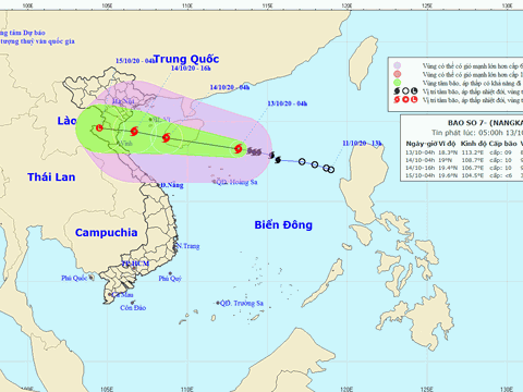 Bão số 7 đi vào đất liền, áp sát các tỉnh Bắc bộ, Bắc Trung bộ