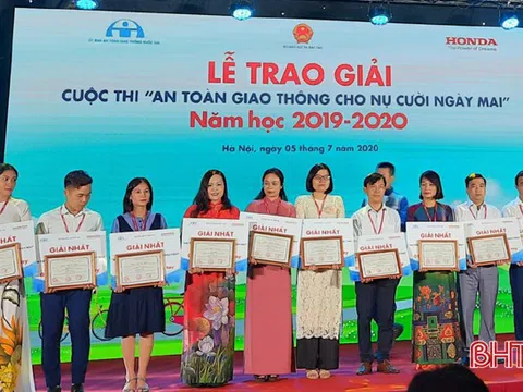 4 giáo viên, học sinh Hà Tĩnh giành giải nhất, nhì cuộc thi “An toàn giao thông cho nụ cười ngày mai”