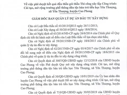 Cao Phong (Hòa Bình): Công ty Trường Sơn CP được ưu ái trúng thầu dù chất lượng thi công có vấn đề
