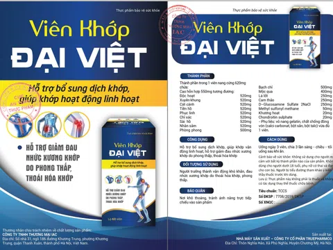 Người tiêu dùng cẩn trọng trước thông tin quảng cáo TPBVSK Viên Khớp Đại Việt