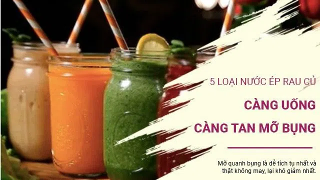 5 loại nước ép rau củ càng uống càng tan mỡ bụng