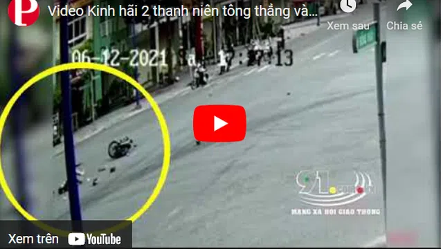 Video: Kinh hãi 2 thanh niên tông thẳng vào xe cứu thương, lộn nhiều vòng trước khi tiếp đất