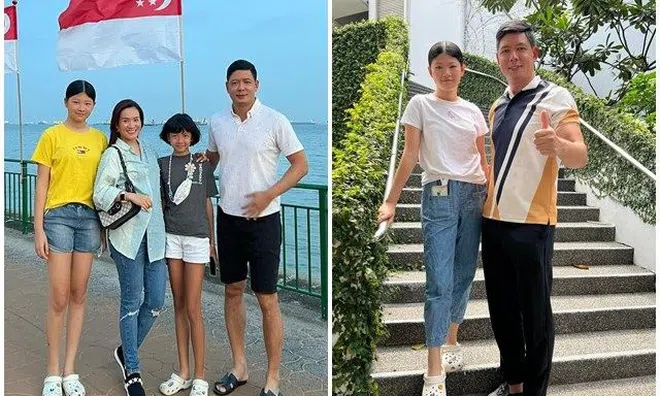 Con gái Bình Minh du lịch Singapore, ăn diện giản dị nhưng vẫn nổi bật với chiều cao gần bằng bố 1m84