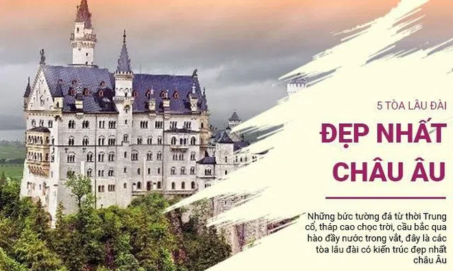 5 lâu đài đẹp nhất châu Âu, là niềm cảm hứng cho vô vàn hình tượng trong cổ tích