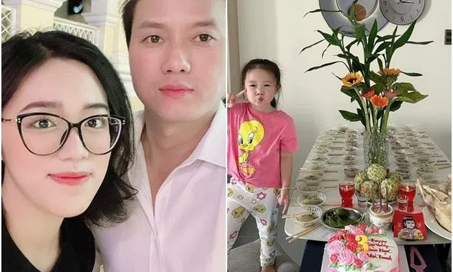 Làm mẹ sau mối tình chú cháu, vợ Quách Ngọc Tuyên làm cỗ cúng căn 3 tuổi cho con gái rất thịnh soạn