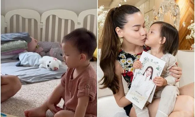 Leon chăm học tiếng Thụy Điển, Lisa giỏi tiếng Việt, Hồ Ngọc Hà Kim Lý được khen nuôi dạy con khéo