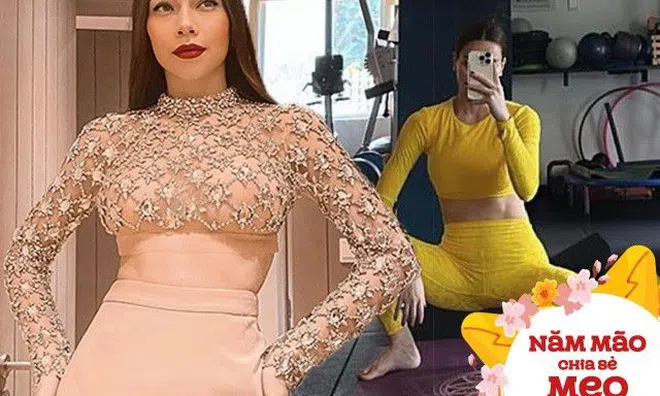 Chưa hết mùng, Hà Hồ đã làm chị em sốt vó, chăm tập bài lên cơ, dáng không chút "bánh chưng đè"