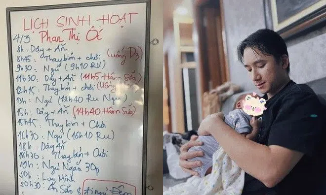 Con gái Phan Mạnh Quỳnh 2 tháng tuổi đã có lịch sinh hoạt dày đặc, phải học hát mỗi tối
