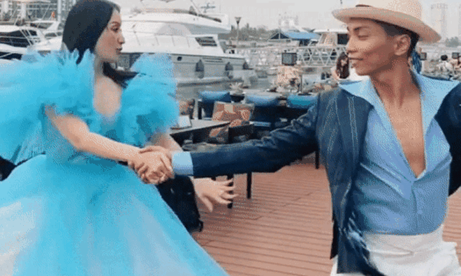 U45 bầu lần 3, Khánh Thi bụng "vượt mặt" vẫn nhảy nhót trên cao gót, diện váy ôm o ép trọn đường cong