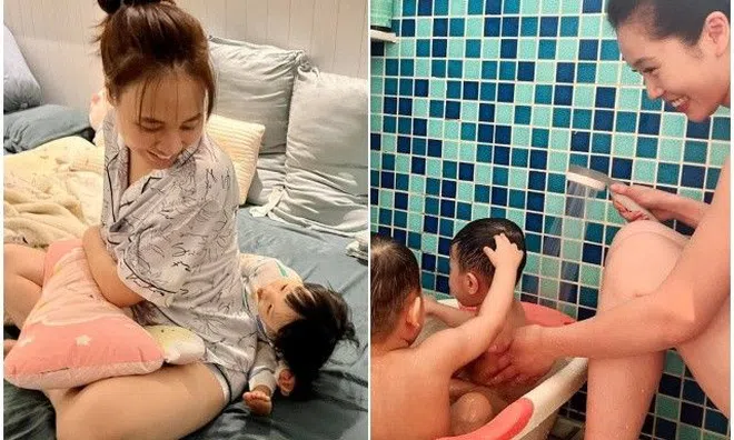 Mỹ nhân Việt ở nhà trông con "hiện nguyên hình" mẹ bỉm bình dân, vợ Shark Hưng làm ai cũng "tròn mắt"