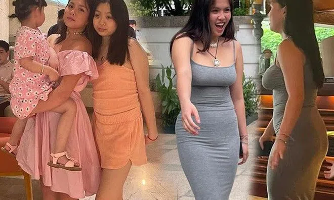 2 con gái học giỏi của Phượng Chanel lớn phổng phao, "lên đồ" bó sát khoe dáng chất như gái Tây