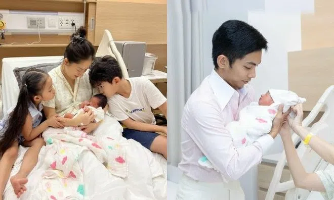 Khánh Thi khoe rõ mặt con gái thứ 3 với Phan Hiển, vừa chào đời đã có mũi cao, tóc "đầy đầu" chuẩn gen mẹ