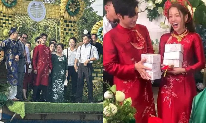 Sính lễ 4 đám cưới Puka - Gin Tuấn Kiệt: 1000 viên kim cương, 14 tráp rồng phượng, 20 cây vàng, 500 triệu tiền mặt