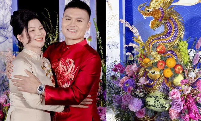 Quang Hải lái siêu xe 10 tỷ, mang tráp dát vàng đến hỏi vợ Chu Thanh Huyền ngày đầu năm 2024