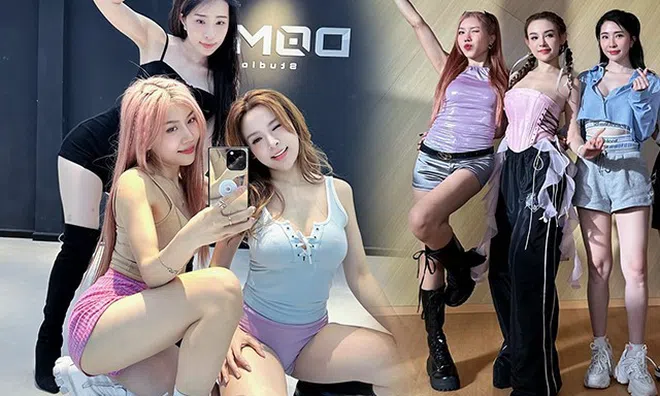 Xuất hiện hội "chị đẹp" mê màu hồng, Huyền Baby mặc áo khoét cổ sâu, Quỳnh Nga gợi cảm cũng "chào thua"