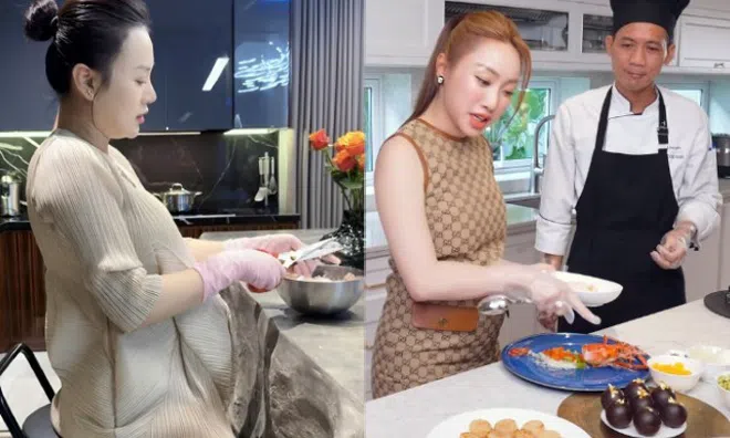 Vợ giàu của Chi Bảo đãi tiệc giống Phương Oanh nhưng không động ngón tay, mời hẳn đầu bếp 5 sao về
