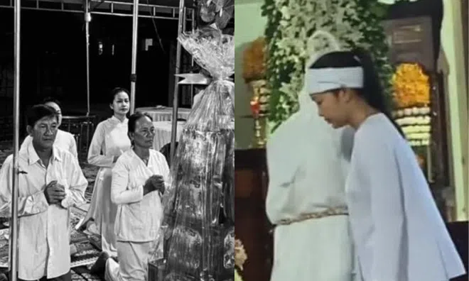 Hoa hậu Ngọc Châu suy sụp quỳ trước linh cữu mẹ, khóc nấc lo hậu sự cho đấng sinh thành ngay trước thềm lễ Vu Lan