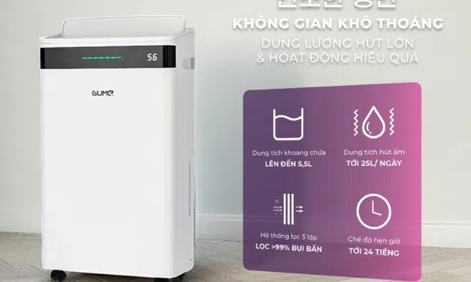 Máy hút ẩm lọc không khí Gume - “cân” mọi thời tiết bé khoẻ mẹ vui