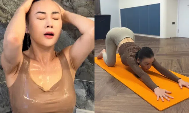 Phương Oanh khoe vóc dáng nảy nở sau sinh, hiếm hoi "ướt át" kể từ ngày lấy Shark Bình