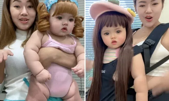 Bé gái gây bối rối vì không biết là người thật hay búp bê, cởi bỏ một phụ kiện còn sốc hơn