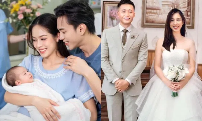 Ảnh ghép sao Việt "dậy sóng" MXH: Soobin Hoàng Sơn - Thanh Thủy bế con đầu lòng, Hoa hậu Thùy Tiên làm đám cưới