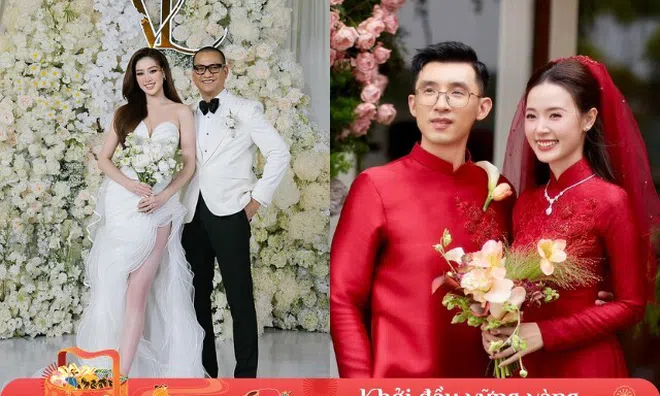 Đám cưới sao Việt hot nhất năm qua: Hoa hậu Khánh Vân lấy chồng hơn 17 tuổi, Midu về làm dâu hào môn