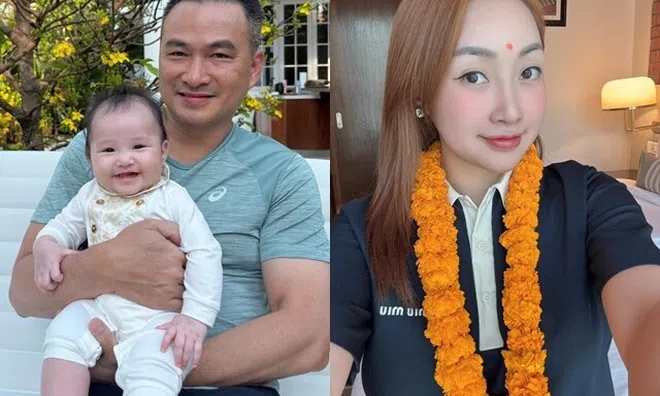 Chi Bảo hóa "bố bỉm sữa" ở nhà chăm con khi vợ đi Ấn Độ, ái nữ được khen "con gái giống cha giàu 3 họ"