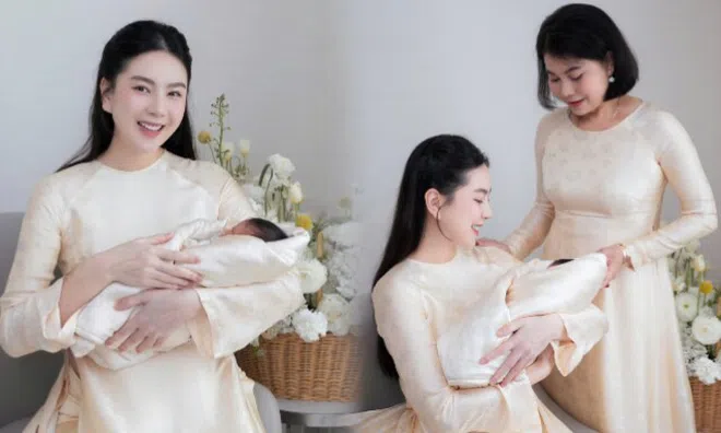 MC Mai Ngọc đón con đầu lòng sau 5 tháng cưới thiếu gia Bắc Giang, khoe cảnh mẹ ruột bế bồng cháu ngoại