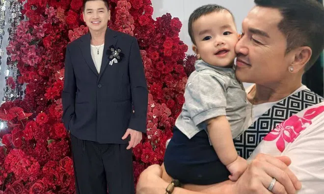 Quang Minh như bố trẻ từ ngày có quý tử đích tôn, U70 chăm "tút" ngoại hình để không lệch với vợ kém tuổi