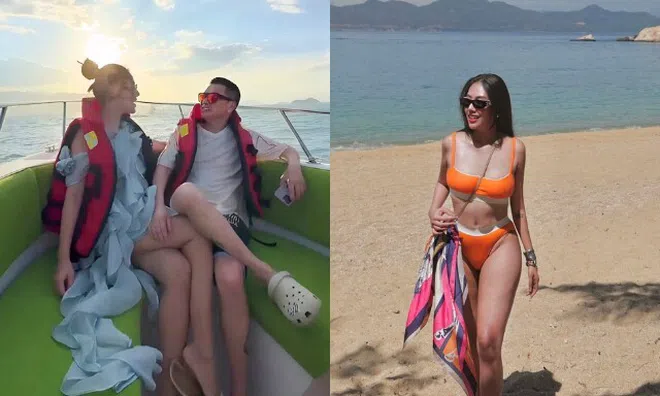 Quang Minh đưa bạn gái đi chơi nhưng dân tình chỉ soi "bàn tay hư", tình trẻ kém 37 tuổi mặc bikini khoe dáng bốc lửa
