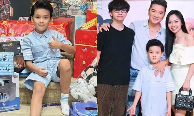 Đàm Vĩnh Hưng khoe ảnh chụp cùng 3 con chung huyết thống, quý tử út ngồi trên "núi quà" vào dịp sinh nhật