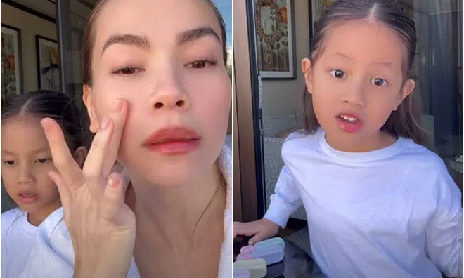 Lisa nhà Hồ Ngọc Hà đã không còn sợ bố cấm trang điểm, nũng nịu xin mẹ cho làm đẹp và nói 1 câu về Kim Lý