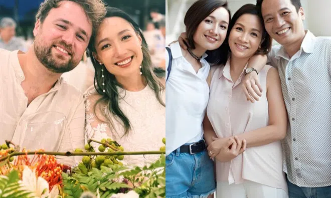 Con gái lai Tây của Mỹ Linh - Anh Quân mừng sinh nhật chồng người Mỹ, nói may mắn vì có ông xã trong đời