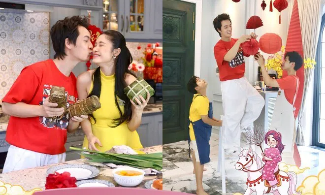 Đăng Khôi - Thủy Anh trang trí biệt thự đón Tết Bính Ngọ, vừa sinh con thứ 3 nay lại đón tin vui