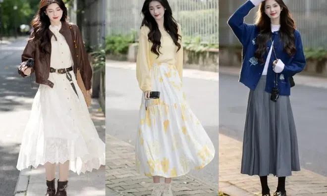 10 outfit với chân váy dài giúp chị em đẹp như nữ thần mùa xuân, ai cũng tưởng là hot girl mạng