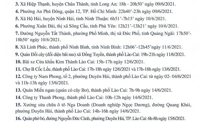 1 ca dương tính COVID-19 đi từ Nam ra Bắc, Lào Cai phát thông báo khẩn tìm người liên quan