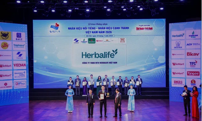 Herbalife Việt Nam được xếp hạng thuộc Top 10 Nhãn Hiệu Nổi Tiếng Việt Nam năm 2026