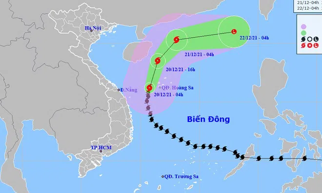 Bão số 9 đổi hướng di chuyển và suy yếu dần