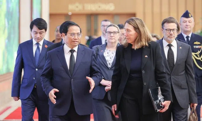 Thủ tướng tiếp Chủ tịch Thượng viện Australia đến dự lễ tang Tổng Bí thư Nguyễn Phú Trọng