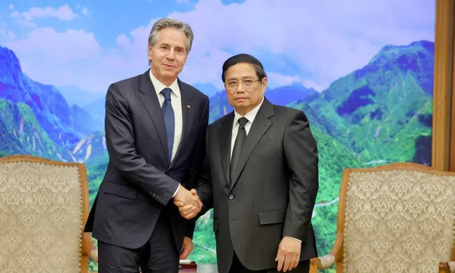 Thủ tướng tiếp Ngoại trưởng Hoa Kỳ sang chia buồn cùng gia đình Tổng Bí thư