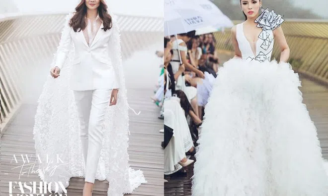 Thanh Hằng, Kỳ Duyên và dàn người đẹp catwalk trên độ cao 1400 mét dưới trời mưa 