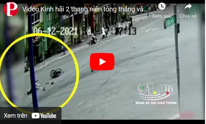 Video: Kinh hãi 2 thanh niên tông thẳng vào xe cứu thương, lộn nhiều vòng trước khi tiếp đất
