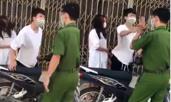 Chở bạn gái nhưng không được qua chốt, nam thiếu niên chống đối, liên tục chửi bới công an