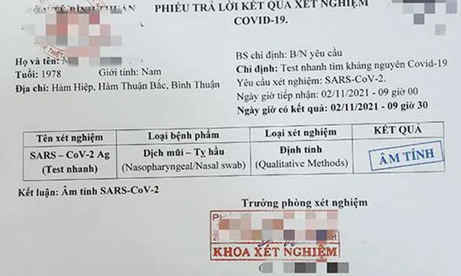 Đánh sập đường dây chuyên làm giả giấy xét nghiệm Covid-19
