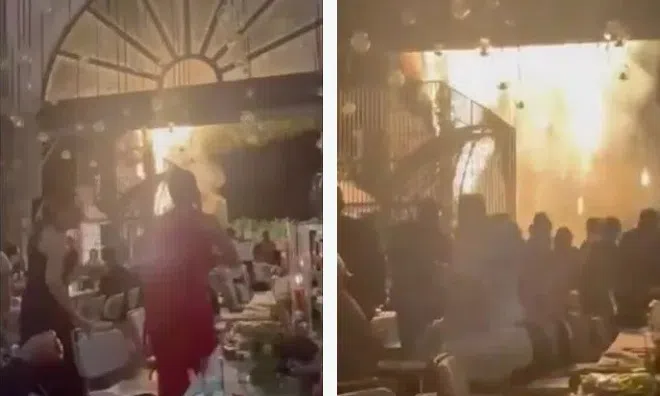 Clip: Khoảnh khắc bi thảm đám cưới chìm trong biển lửa, gần 900 khách mời hoảng loạn la hét bỏ chạy
