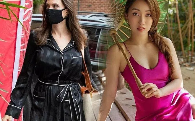 Cộp mác Angelina Jolie, vợ Chi Bảo cũng mặc đồ ngủ ra sân bay, ai vào "bóc giá" cũng phỏng tay