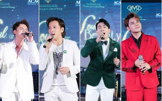 Lâm Phúc VN Idol hội ngộ Huy Nguyễn The Voice tại sự kiện của PMT Aesthetic Clinic