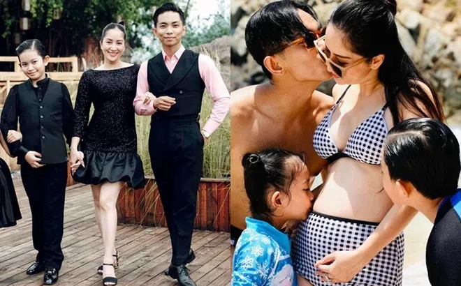 Phan Hiển kiễng chân khi chụp ảnh với cả gia đình, Khánh Thi vướng tin đồn bầu bí lần thứ 4