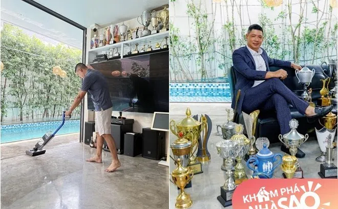 Vợ đại gia của Bình Minh khoe cảnh chồng lau dọn nhà, để lộ "gia tài" siêu hoành tráng trong biệt thự